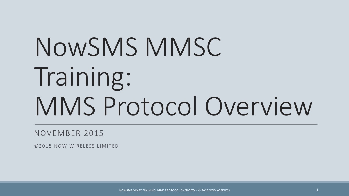 MMS Protocol Overview